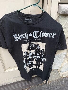 Black Clover Graphic Tee - Black & White Anime Design